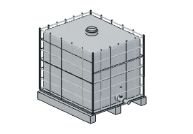 Drawing of the IBC tote with a valve outlet